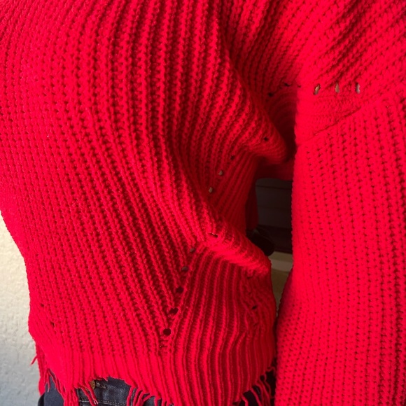 No Boundaries Sweater Chenille Distressed Pullover Top - Picture 4 of 7